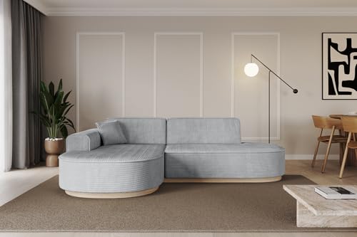 ALTDECOR Ecksofa in L-Form Corner Sofa Bett Eckcouch Couch Wohnlandschaft Cauchsofa MARI-L1-v1-232x163x81 cm Grau von ALTDECOR