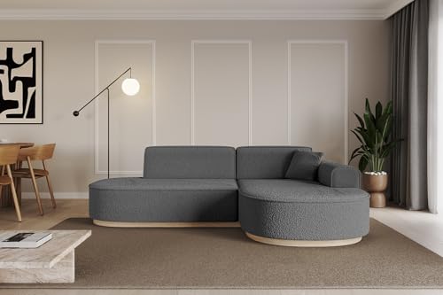 ALTDECOR Ecksofa in L-Form Corner Sofa Bett Eckcouch Couch Wohnlandschaft Cauchsofa MARI-L1-v1-232x163x81 cm Grau von ALTDECOR