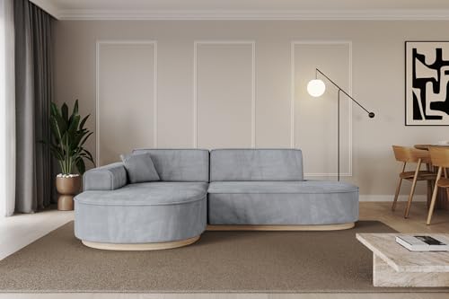 ALTDECOR Ecksofa in L-Form Corner Sofa Bett Eckcouch Couch Wohnlandschaft Cauchsofa MARI-L1-v1-232x163x81 cm Grau von ALTDECOR