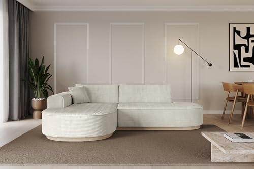 ALTDECOR Ecksofa in L-Form Corner Sofa Bett Eckcouch Couch Wohnlandschaft Cauchsofa MARI-L1-v1-232x163x81 cm Hellgrau von ALTDECOR