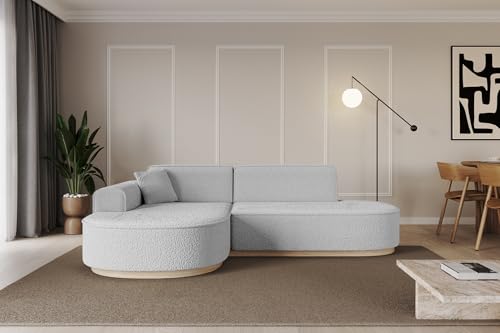 ALTDECOR Ecksofa in L-Form Corner Sofa Bett Eckcouch Couch Wohnlandschaft Cauchsofa MARI-L1-v1-232x163x81 cm Hellgrau von ALTDECOR