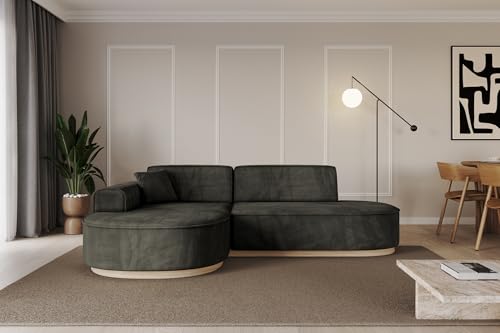 ALTDECOR Ecksofa in L-Form Corner Sofa Bett Eckcouch Couch Wohnlandschaft Cauchsofa MARI-L1-v1-232x163x81 cm Schwarz von ALTDECOR