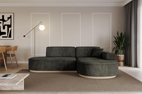 ALTDECOR Ecksofa in L-Form Corner Sofa Bett Eckcouch Couch Wohnlandschaft Cauchsofa MARI-L1-v1-232x163x81 cm Schwarz von ALTDECOR