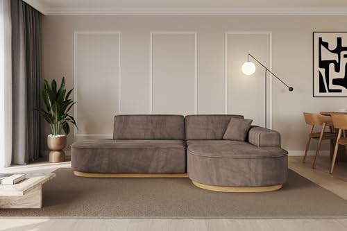 ALTDECOR Ecksofa in L-Form Corner Sofa Bett Eckcouch Couch Wohnlandschaft Cauchsofa MARI-L1-v2-232x163x81 cm Braun von ALTDECOR