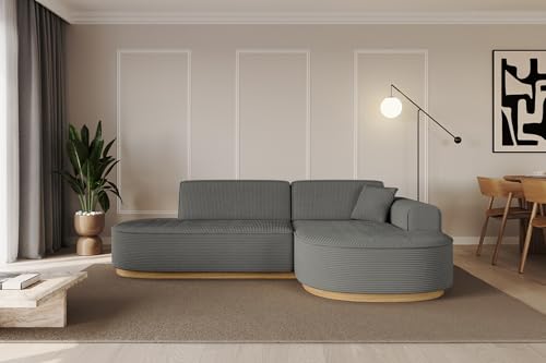 ALTDECOR Ecksofa in L-Form Corner Sofa Bett Eckcouch Couch Wohnlandschaft Cauchsofa MARI-L1-v2-232x163x81 cm Duneklgrau von ALTDECOR