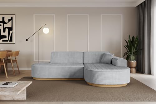 ALTDECOR Ecksofa in L-Form Corner Sofa Bett Eckcouch Couch Wohnlandschaft Cauchsofa MARI-L1-v2-232x163x81 cm Grau von ALTDECOR