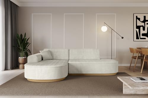 ALTDECOR Ecksofa in L-Form Corner Sofa Bett Eckcouch Couch Wohnlandschaft Cauchsofa MARI-L1-v2-232x163x81 cm Hellgrau von ALTDECOR