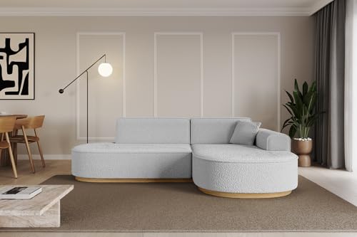 ALTDECOR Ecksofa in L-Form Corner Sofa Bett Eckcouch Couch Wohnlandschaft Cauchsofa MARI-L1-v2-232x163x81 cm Hellgrau von ALTDECOR