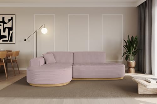 ALTDECOR Ecksofa in L-Form Corner Sofa Bett Eckcouch Couch Wohnlandschaft Cauchsofa MARI-L1-v2-232x163x84 cm Rosa von ALTDECOR
