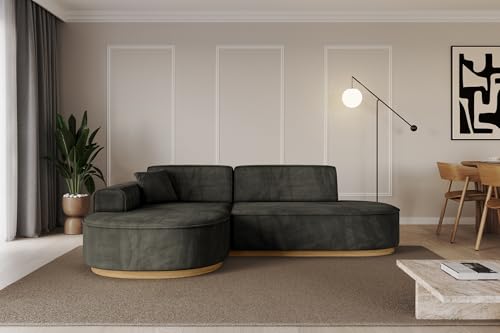 ALTDECOR Ecksofa in L-Form Corner Sofa Bett Eckcouch Couch Wohnlandschaft Cauchsofa MARI-L1-v2-232x163x81 cm Schwarz von ALTDECOR