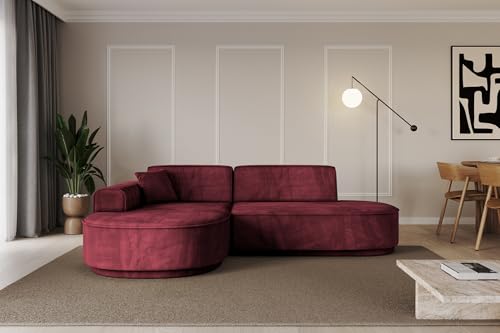 ALTDECOR Ecksofa in L-Form Corner Sofa Bett Eckcouch Couch Wohnlandschaft Cauchsofa MARI-L1-v3-232x163x81 cm Bordeauxrot von ALTDECOR