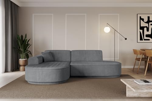 ALTDECOR Ecksofa in L-Form Corner Sofa Bett Eckcouch Couch Wohnlandschaft Cauchsofa MARI-L1-v3-232x163x81 cm Duneklgrau von ALTDECOR