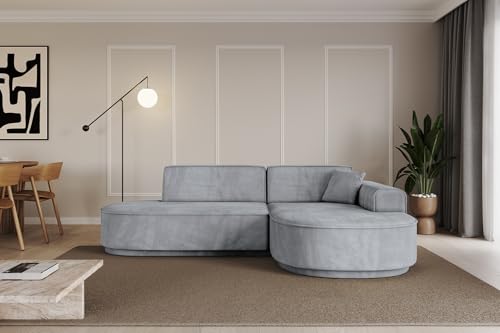 ALTDECOR Ecksofa in L-Form Corner Sofa Bett Eckcouch Couch Wohnlandschaft Cauchsofa MARI-L1-v3-232x163x81 cm Grau von ALTDECOR