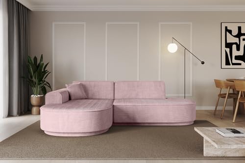 ALTDECOR Ecksofa in L-Form Corner Sofa Bett Eckcouch Couch Wohnlandschaft Cauchsofa MARI-L1-v3-232x163x81 cm Rosa von ALTDECOR