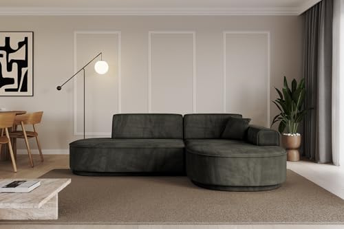 ALTDECOR Ecksofa in L-Form Corner Sofa Bett Eckcouch Couch Wohnlandschaft Cauchsofa MARI-L1-v3-232x163x81 cm Schwarz von ALTDECOR