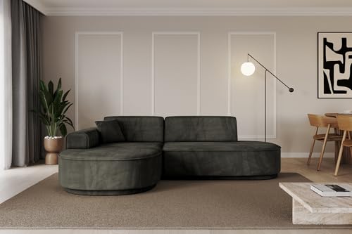 ALTDECOR Ecksofa in L-Form Corner Sofa Bett Eckcouch Couch Wohnlandschaft Cauchsofa MARI-L1-v3-232x163x81 cm Schwarz von ALTDECOR