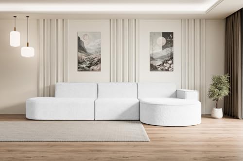 ALTDECOR Ecksofa in L-Form Corner Sofa Bett Eckcouch Couch Wohnlandschaft Cauchsofa MARI-L2-321x165x78 cm Weiß von ALTDECOR