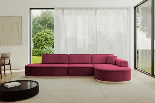 ALTDECOR Ecksofa in L-Form Corner Sofa Bett Eckcouch Couch Wohnlandschaft Cauchsofa MARI-L2-337x163x84 cm Bordeauxrot von ALTDECOR