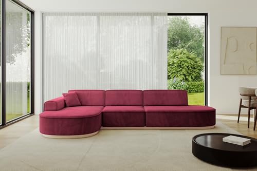 ALTDECOR Ecksofa in L-Form Corner Sofa Bett Eckcouch Couch Wohnlandschaft Cauchsofa MARI-L2-337x163x84 cm Bordeauxrot von ALTDECOR