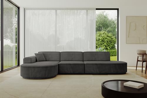 ALTDECOR Ecksofa in L-Form Corner Sofa Bett Eckcouch Couch Wohnlandschaft Cauchsofa MARI-L2-317x163x81 cm Dunkelgrau von ALTDECOR