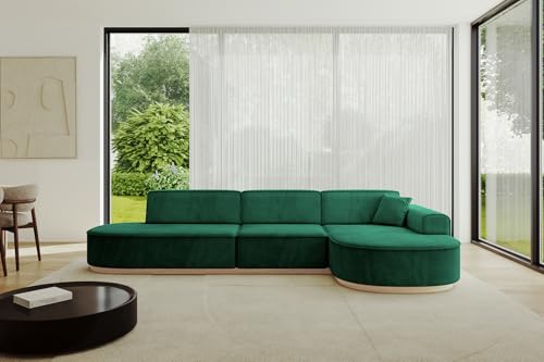 ALTDECOR Ecksofa in L-Form Corner Sofa Bett Eckcouch Couch Wohnlandschaft Cauchsofa MARI-L2-337x163x84 cm Grün von ALTDECOR