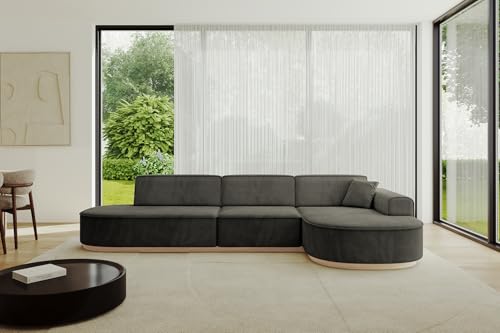 ALTDECOR Ecksofa in L-Form Corner Sofa Bett Eckcouch Couch Wohnlandschaft Cauchsofa MARI-L2-337x163x84 cm Schwarz von ALTDECOR