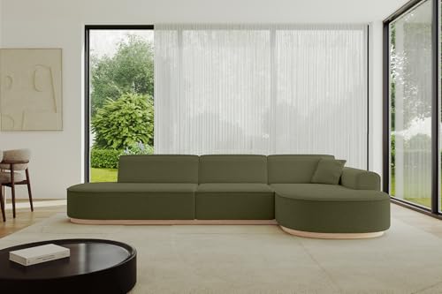 ALTDECOR Ecksofa in L-Form Corner Sofa Bett Eckcouch Couch Wohnlandschaft Cauchsofa MARI-L2-v1-317x163x81 cm Grün von ALTDECOR