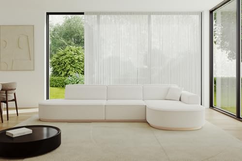 ALTDECOR Ecksofa in L-Form Corner Sofa Bett Eckcouch Couch Wohnlandschaft Cauchsofa MARI-L2-v1-317x163x81 cm Weiß von ALTDECOR