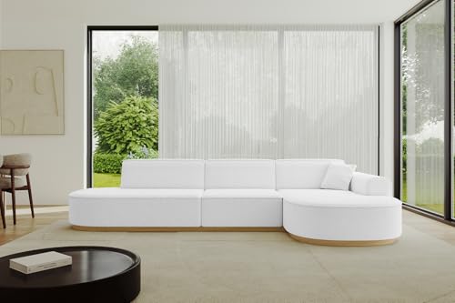 ALTDECOR Ecksofa in L-Form Corner Sofa Bett Eckcouch Couch Wohnlandschaft Cauchsofa MARI-L2-v2-317x163x81 cm Weiß von ALTDECOR