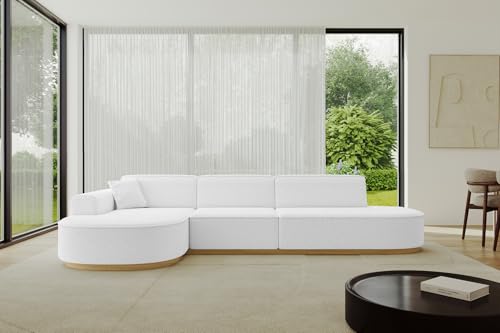 ALTDECOR Ecksofa in L-Form Corner Sofa Bett Eckcouch Couch Wohnlandschaft Cauchsofa MARI-L2-v2-317x163x81 cm Weiß von ALTDECOR