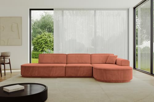 ALTDECOR Ecksofa in L-Form Corner Sofa Bett Eckcouch Couch Wohnlandschaft Cauchsofa MARI-L2-v3-317x163x81 cm Apricot von ALTDECOR