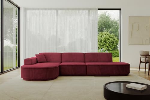 ALTDECOR Ecksofa in L-Form Corner Sofa Bett Eckcouch Couch Wohnlandschaft Cauchsofa MARI-L2-v3-317x163x81 cm Bordeauxrot von ALTDECOR