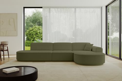 ALTDECOR Ecksofa in L-Form Corner Sofa Bett Eckcouch Couch Wohnlandschaft Cauchsofa MARI-L2-v3-317x163x81 cm Grün von ALTDECOR