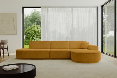 ALTDECOR Ecksofa in L-Form Corner Sofa Bett Eckcouch Couch Wohnlandschaft Cauchsofa MARI-L2-v3-317x163x81 cm Senfgelb von ALTDECOR