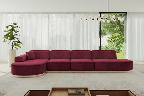 ALTDECOR Ecksofa in L-Form Corner Sofa Bett Eckcouch Couch Wohnlandschaft Cauchsofa MARI-L3-402x165x84 cm Bordeauxrot von ALTDECOR