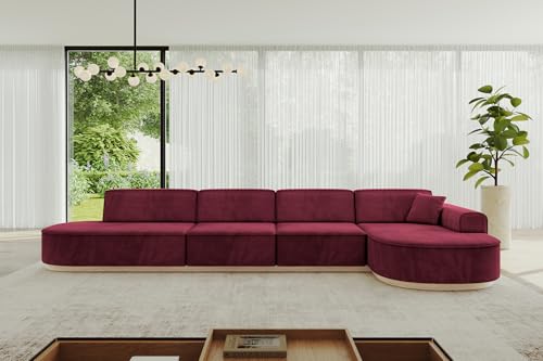 ALTDECOR Ecksofa in L-Form Corner Sofa Bett Eckcouch Couch Wohnlandschaft Cauchsofa MARI-L3-402x165x84 cm Bordeauxrot von ALTDECOR
