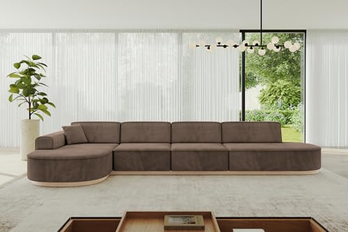 ALTDECOR Ecksofa in L-Form Corner Sofa Bett Eckcouch Couch Wohnlandschaft Cauchsofa MARI-L3-v1-402x165x81 cm Braun von ALTDECOR
