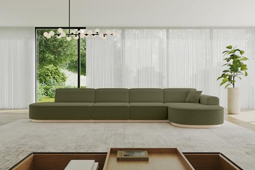 ALTDECOR Ecksofa in L-Form Corner Sofa Bett Eckcouch Couch Wohnlandschaft Cauchsofa MARI-L3-v1-402x165x81 cm Grün von ALTDECOR