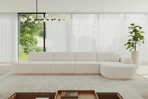 ALTDECOR Ecksofa in L-Form Corner Sofa Bett Eckcouch Couch Wohnlandschaft Cauchsofa MARI-L3-v1-402x165x81 cm Weiß von ALTDECOR