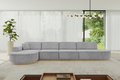 ALTDECOR Ecksofa in L-Form Corner Sofa Bett Eckcouch Couch Wohnlandschaft Cauchsofa MARI-L3-v2-402x165x81 cm Grau von ALTDECOR