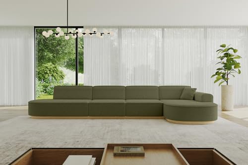 ALTDECOR Ecksofa in L-Form Corner Sofa Bett Eckcouch Couch Wohnlandschaft Cauchsofa MARI-L3-v2-402x165x81 cm Grün von ALTDECOR