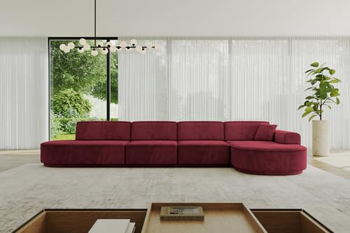 ALTDECOR Ecksofa in L-Form Corner Sofa Bett Eckcouch Couch Wohnlandschaft Cauchsofa MARI-L3-v3-402x165x81 cm Bordeauxrot von ALTDECOR