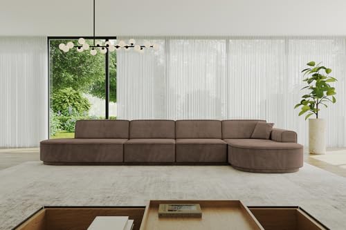 ALTDECOR Ecksofa in L-Form Corner Sofa Bett Eckcouch Couch Wohnlandschaft Cauchsofa MARI-L3-v3-402x165x81 cm Braun von ALTDECOR