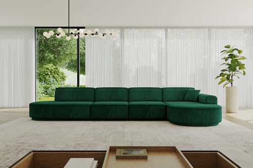 ALTDECOR Ecksofa in L-Form Corner Sofa Bett Eckcouch Couch Wohnlandschaft Cauchsofa MARI-L3-v3-402x165x81 cm Grün von ALTDECOR