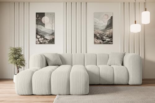 ALTDECOR Ecksofa in L-Form Corner Sofa Bett Eckcouch Couch Wohnlandschaft Cauchsofa Olea-L1-242x190x70 cm Hellgrau von ALTDECOR
