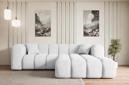 ALTDECOR Ecksofa in L-Form Corner Sofa Bett Eckcouch Couch Wohnlandschaft Cauchsofa Olea-L1-242x190x70 cm Weiß von ALTDECOR