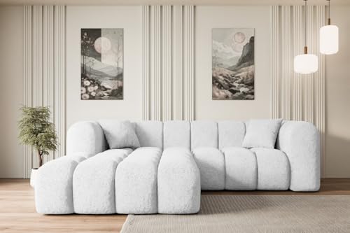 ALTDECOR Ecksofa in L-Form Corner Sofa Bett Eckcouch Couch Wohnlandschaft Cauchsofa Olea-L1-242x190x70 cm Weiß von ALTDECOR