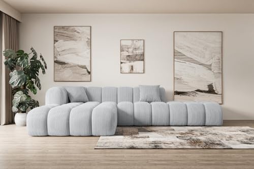 ALTDECOR Ecksofa in L-Form Corner Sofa Bett Eckcouch Couch Wohnlandschaft Cauchsofa Olea-L2-289x176x71 cm Grau von ALTDECOR