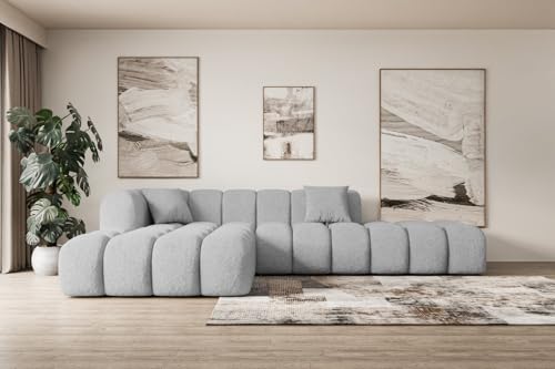 ALTDECOR Ecksofa in L-Form Corner Sofa Bett Eckcouch Couch Wohnlandschaft Cauchsofa Olea-L2-309x190x70 cm Hellgrau von ALTDECOR