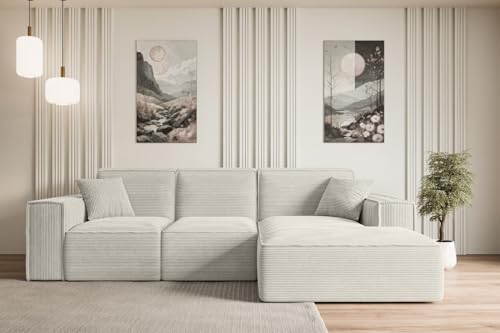 ALTDECOR Ecksofa in L-Form Corner Sofa Bett Eckcouch Couch Wohnlandschaft Cauchsofa Serra-L - 266x165x73 cm Hellgrau von ALTDECOR